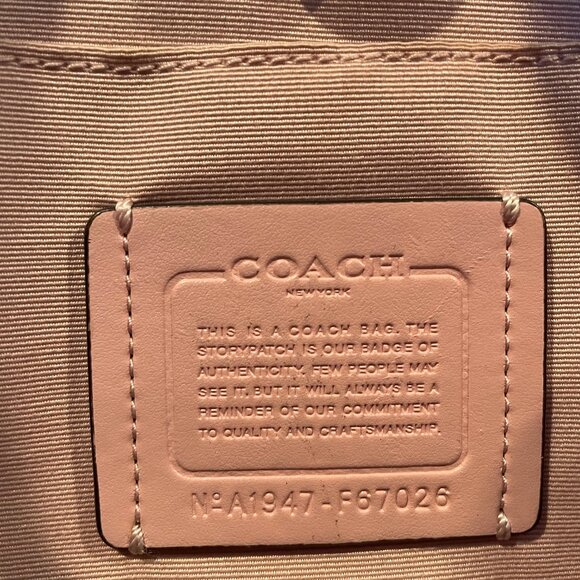 Coach Leather Pink and Cream Satchel Tote - Picture 4 of 5